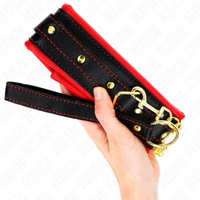 Kink - colar com esponja alça de imitação de couro modelo 2 ajustável 37-54 cm x 3 cm kink collar & gag caliente. Pt