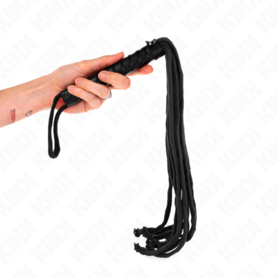 Kink - chicote de corda preta 56 cm kink impact & touch caliente. Pt