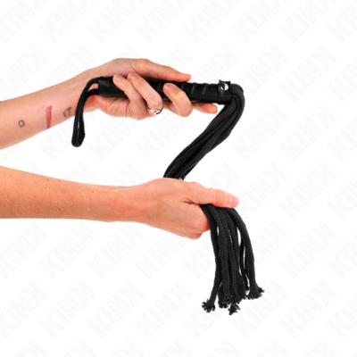 Kink - chicote de corda preta 56 cm kink impact & touch caliente. Pt