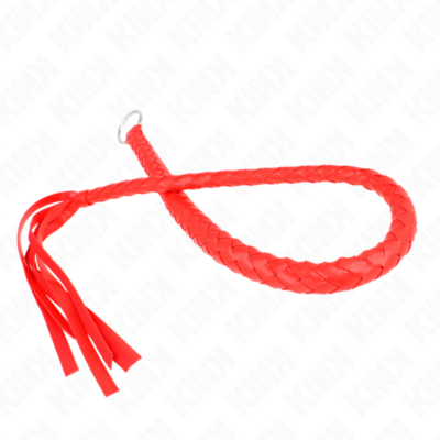 Kink - chicote de serpente com anel de mão vermelho 65 cm kink impact & touch caliente. Pt