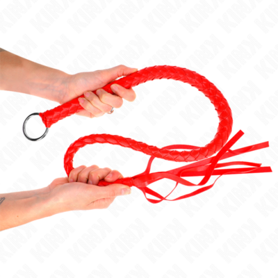 Kink - chicote de serpente com anel de mão vermelho 65 cm kink impact & touch caliente. Pt