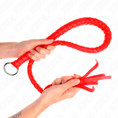 Kink - chicote de serpente com anel de mão vermelho 65 cm kink impact & touch caliente. Pt