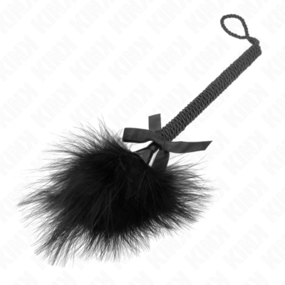 Kink - varinha de corda de nylon com penas de cócegas e laço preto 25 cm kink impact & touch caliente. Pt