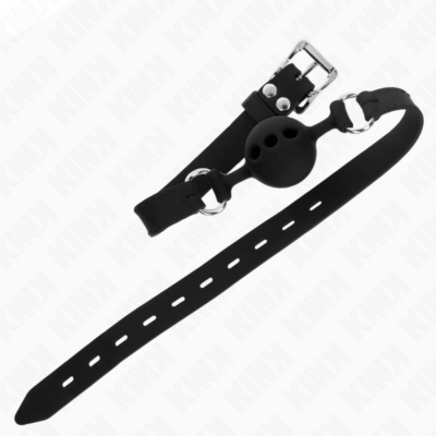 KINK - MORDAÇA COMPLETA DE SILICONE 55 X 2 CM COM BOLA DE 4 CM TAMANHO S PRETO AJUSTÁVEL 35-51 CM 7 Kink - mordaça completa de silicone 55 x 2 cm com bola de 4 cm tamanho s preto ajustável 35-51 cm kink collar & gag caliente. Pt