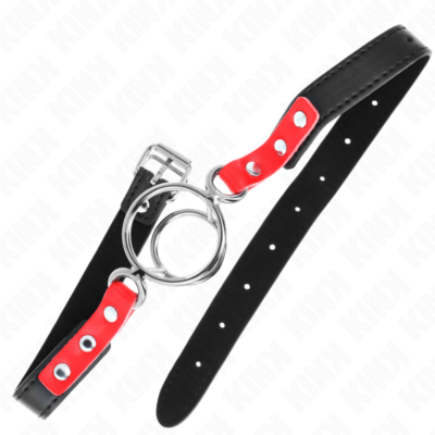 Alternative view of KINK - GAG COM MÚLTIPLOS O-RINGS 4 / 4,8 CM VERMELHO 38 X 56 CM