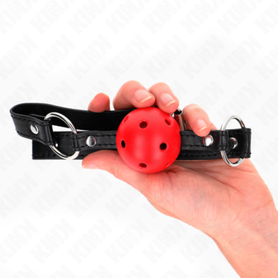 Kink - bola vermelha oca duro 4,5 cm gag modelo 1 63,5 x 2 cm - image 3