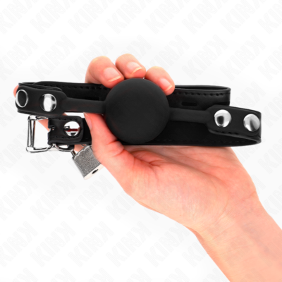 Kink - modelo 1 bola silicone 4 cm com fechadura 60 x 2 cm kink collar & gag caliente. Pt