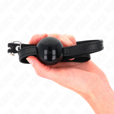 Kink - bola simples preta mordaça 4 cm 65 x 1,5 cm kink collar & gag caliente. Pt