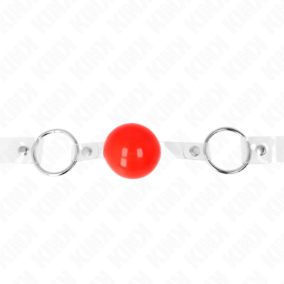 Kink - bola pvc transparente vermelha mordaça 4 cm ajustável kink collar & gag caliente. Pt
