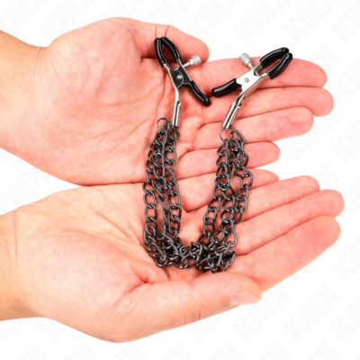 Kink - pinças para bicos com 3 correntes pretas 20/23/28 cm kink nipple grip caliente. Pt