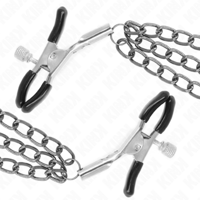 Kink - pinças para bicos com 3 correntes pretas 20/23/28 cm kink nipple grip caliente. Pt
