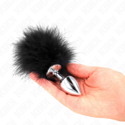 Kink - plug anal de aço inoxidável 11 x 7 cm com pena 11 cm kink pleasure plugs caliente. Pt