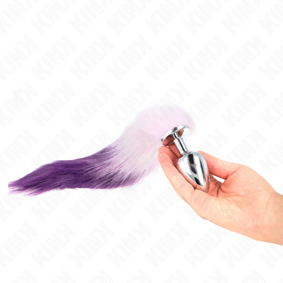 Kink - plug anal tamanho l 10 x 4 cm com cauda sintética 40 cm roxo kink pleasure plugs caliente. Pt