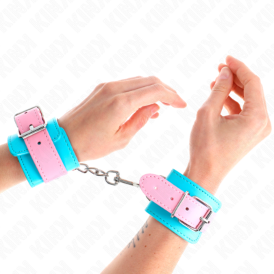Kink - pulso bonito azul / rosa ajustável 16-28 cm x 5 cm kink wrist restraint caliente. Pt
