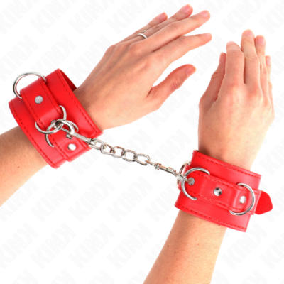 Kink - 3 retenções de pulso d-ring ajustáveis vermelho 17,5-25 cm x 6 cm kink wrist restraint caliente. Pt