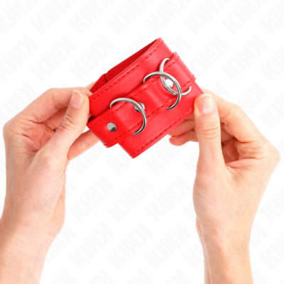 Kink - 3 retenções de pulso d-ring ajustáveis vermelho 17,5-25 cm x 6 cm kink wrist restraint caliente. Pt