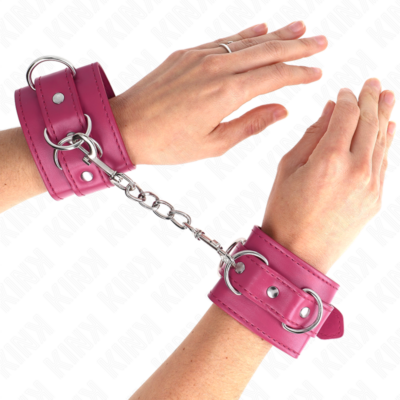 Kink - 3 retenções de pulso d-ring ajustáveis rosa 17,5-25 cm x 6 cm kink wrist restraint caliente. Pt