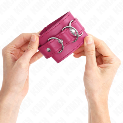 Kink - 3 retenções de pulso d-ring ajustáveis rosa 17,5-25 cm x 6 cm kink wrist restraint caliente. Pt