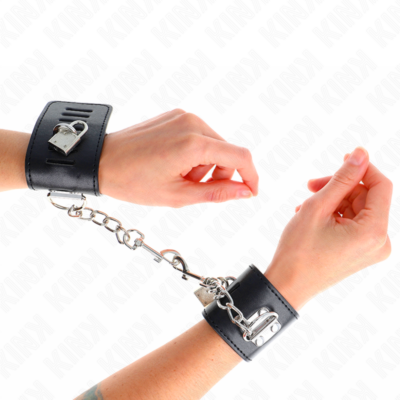 Kink - punhos com fecho de cadeado preto ajustáveis 16-23 cm x 5,5 cm kink wrist restraint caliente. Pt