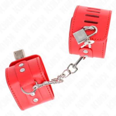 Alternative view of KINK - PUNHOS COM FECHO DE CADEADO VERMELHO AJUSTÁVEL 16-23 CM X 5,5 CM