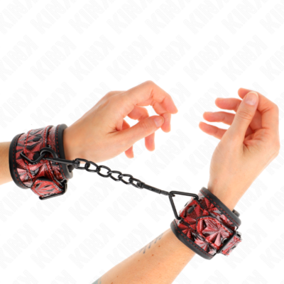 Kink - pulso padrão diamante vermelho escuro ajustável 17-26 cm x 5,5 cm kink wrist restraint caliente. Pt
