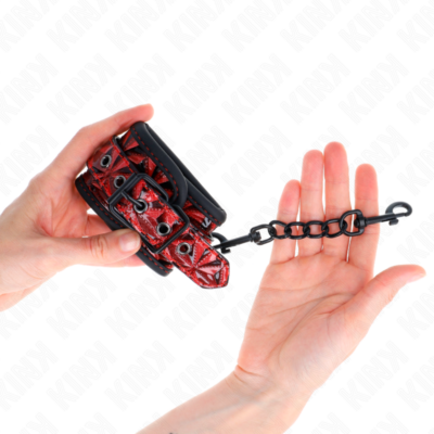 Kink - pulso padrão diamante vermelho escuro ajustável 17-26 cm x 5,5 cm kink wrist restraint caliente. Pt