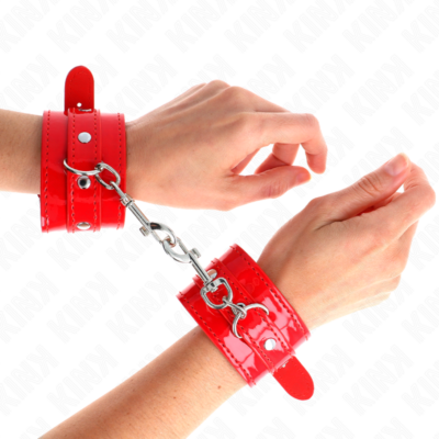 Kink - punhos de mão brilhante vermelho ajustável 23-33 cm kink wrist restraint caliente. Pt