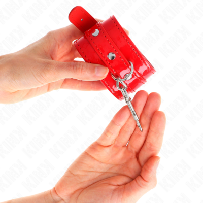 Kink - punhos de mão brilhante vermelho ajustável 23-33 cm kink wrist restraint caliente. Pt
