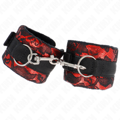 Alternative view of KINK - PUNHOS DE RENDA DE VELUDO CURTO E BIND DE NYLON VERMELHO / PRETO 23 X 6,5 CM