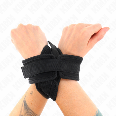 Kink - punhos cruzados pretos 34 x 5,5 cm kink wrist restraint caliente. Pt