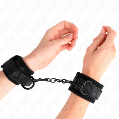Kink - punhos cobertos de renda escura neoprene ajustável preto 20-29 cm x 5 cm kink wrist restraint caliente. Pt