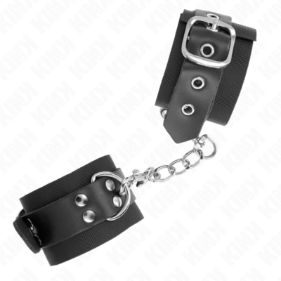 Alternative view of KINK - PUNHOS DE NYLON PRETO COM CINTO DE COURO PRETO AJUSTÁVEL 19-29 CM X 5,1 CM