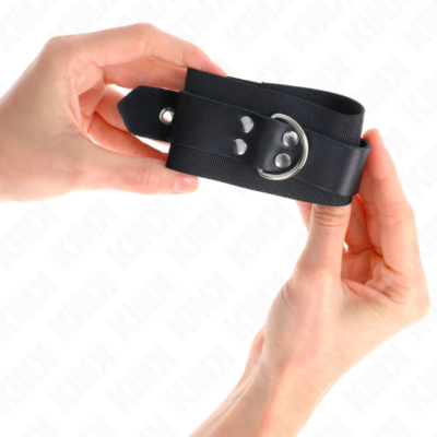 Kink - punhos de nylon preto com cinto de couro preto ajustável 19-29 cm x 5,1 cm kink wrist restraint caliente. Pt