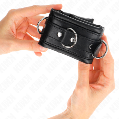 Kink - pulso pesado com forro de pele preta ajustável 20-30 cm x 6 cm kink wrist restraint caliente. Pt