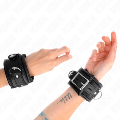 Kink - pulso pesado com forro de pele preta ajustável 20-30 cm x 6 cm kink wrist restraint caliente. Pt