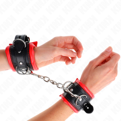 Kink - pulso pesado com forro de pele vermelha ajustável 20-30 cm x 6 cm kink wrist restraint caliente. Pt
