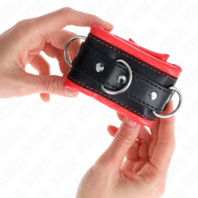 Kink - pulso pesado com forro de pele vermelha ajustável 20-30 cm x 6 cm kink wrist restraint caliente. Pt