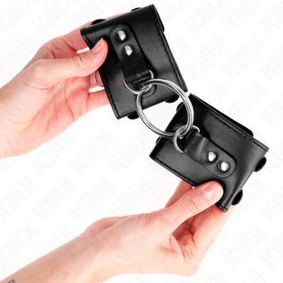 Kink - pulso fixo com anel e pretos ajustáveis preto 17-22 cm x 6,5 cm kink wrist restraint caliente. Pt
