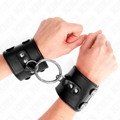 Kink - pulso fixo com anel e pretos ajustáveis preto 17-22 cm x 6,5 cm kink wrist restraint caliente. Pt