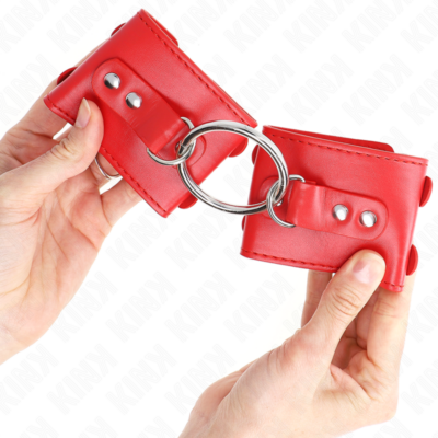 Kink - punhos fixos com anel e pregos ajustáveis vermelho 17-22 cm x 6,5 cm kink wrist restraint caliente. Pt