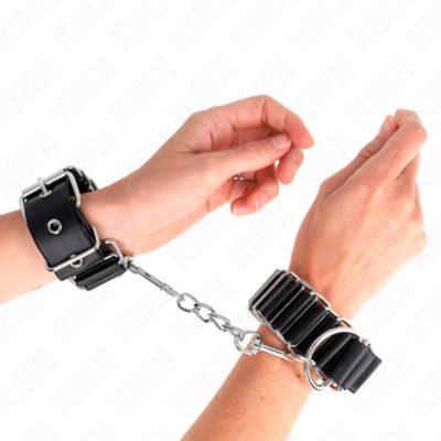 Kink - retenções de pulso finas dobradiças pretas ajustráveis 16-22 cm x 3,5 cm kink wrist restraint caliente. Pt