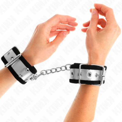 Kink - pulso fino preto / prata 30 x 4 cm kink wrist restraint caliente. Pt