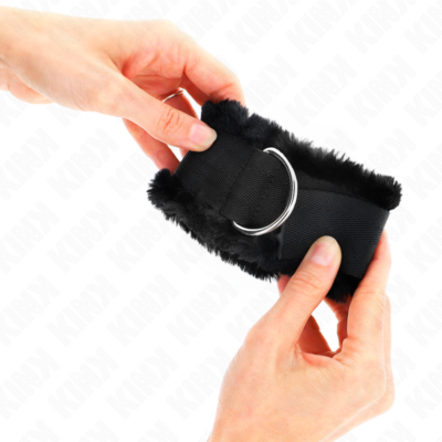 Kink - pulso forro peludo preto ajustável 17-31 cm x 7 cm kink wrist restraint caliente. Pt