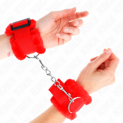 Kink - pulso forro peludo vermelho ajustável 17-31 cm x 7 cm kink wrist restraint caliente. Pt