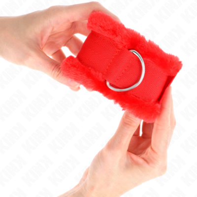 Kink - pulso forro peludo vermelho ajustável 17-31 cm x 7 cm kink wrist restraint caliente. Pt