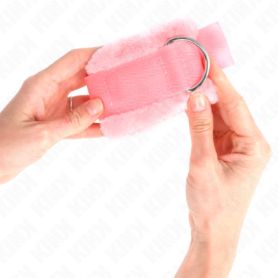 Kink - pulso forro peludo rosa ajustável 17-31 cm x 7 cm kink wrist restraint caliente. Pt