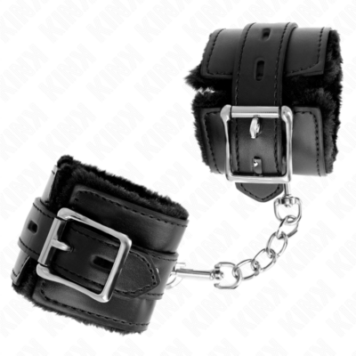 Alternative view of KINK - PULSO FORRO DE PELE COM FUROS QUADRADOS PRETO E CINTO PRETO AJUSTÁVEL 17-29 CM X 6 CM