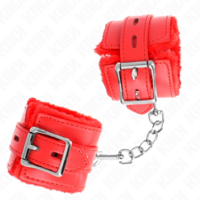 Alternative view of KINK - PULSO FORRO DE PELE COM FUROS QUADRADOS VERMELHO E CINTO VERMELHO AJUSTÁVEL 17-29 CM X 6 CM