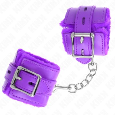 Alternative view of KINK - PULSO FORRO DE PELE COM FUROS QUADRADOS ROXO E CINTO ROXO AJUSTÁVEL 17-29 CM X 6 CM