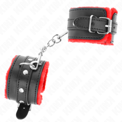 Alternative view of KINK - PULSO PREMIUM FORRO DE PELE VERMELHO COM CINTO PRETO AJUSTÁVEL 17-29 CM X 6 CM